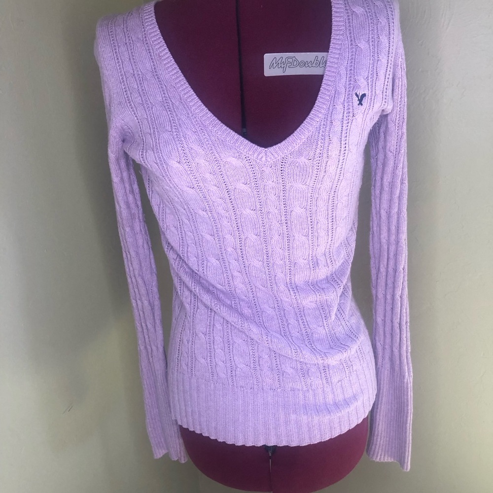 American Eagle Long Sleeve Purple Sweater